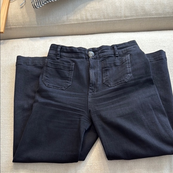 Pilcro Denim - Anthropologie Pilcro Black Colette Wide-Leg Crop Jeans